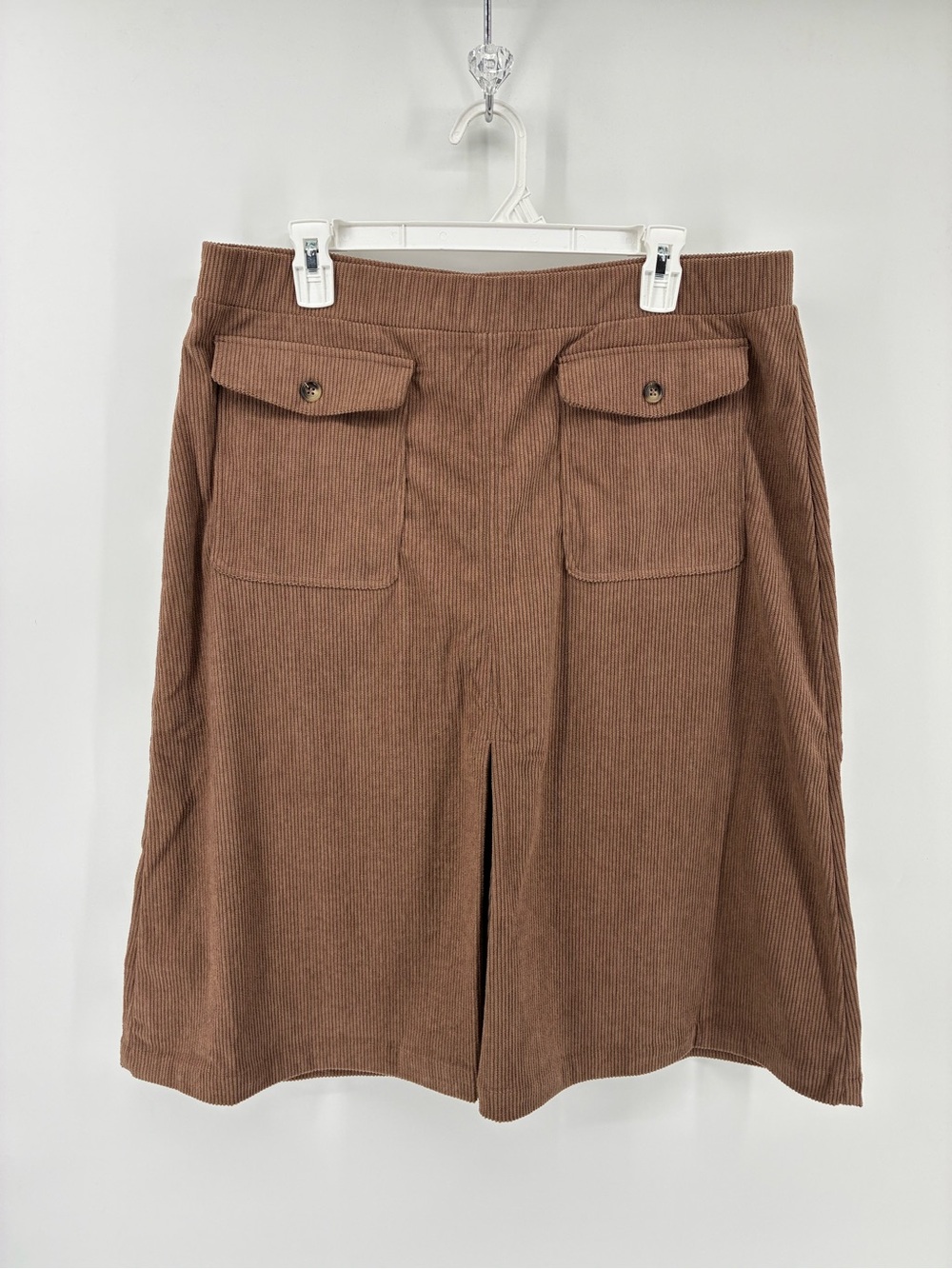 BNWT Halara Women's Corduroy A-Line Midi Skirt in Brown